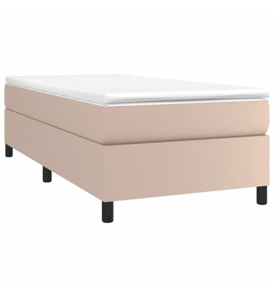 Boxspringbett Cappuccino-Braun 90x190 cm Kunstleder