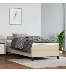 Boxspringbett Creme 80x200 cm Kunstleder