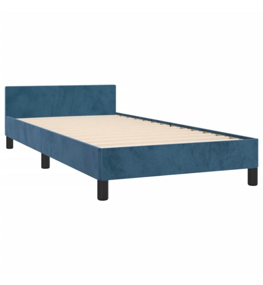 Bettgestell mit Kopfteil Dunkelblau 80x200 cm Samt