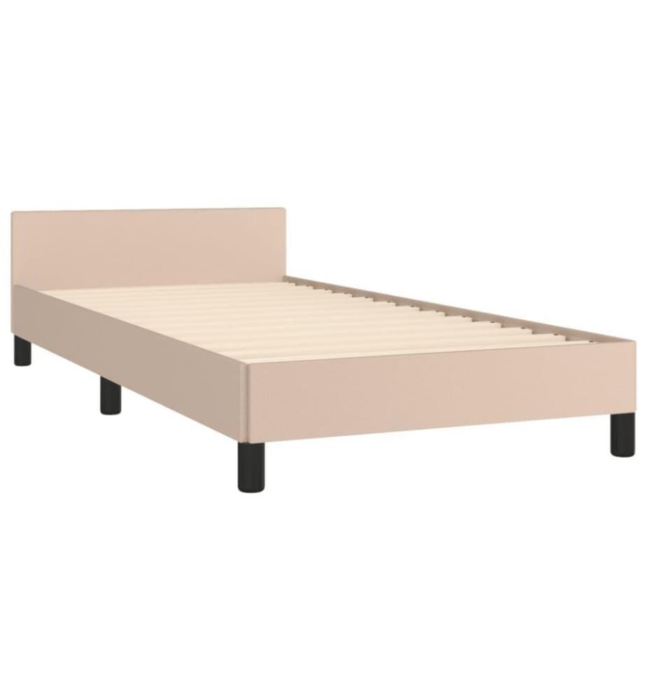 Bettgestell mit Kopfteil Cappuccino-Braun 90x200 cm Kunstleder