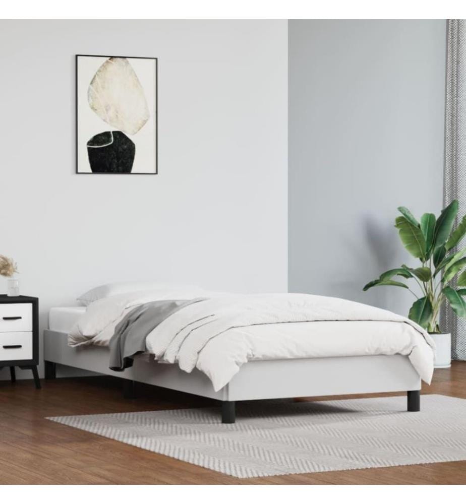 Bettgestell Weiss 80x200 cm Kunstleder
