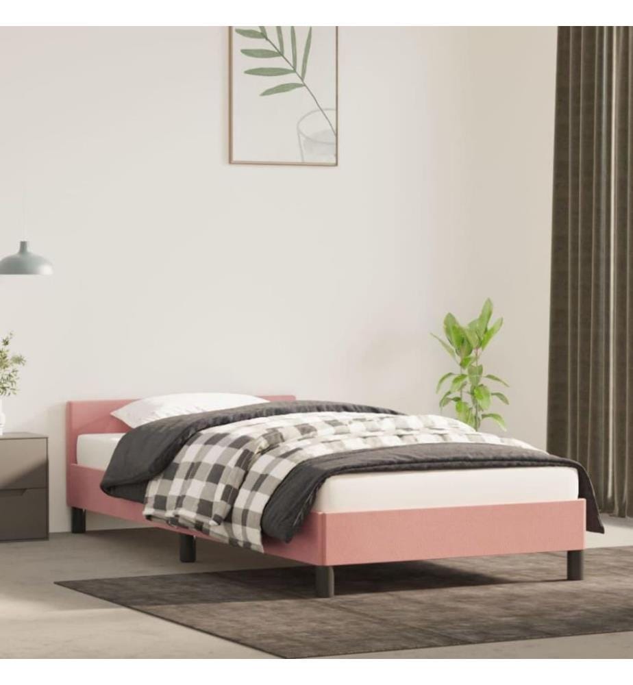 Bettgestell mit Kopfteil Rosa 80x200 cm Samt