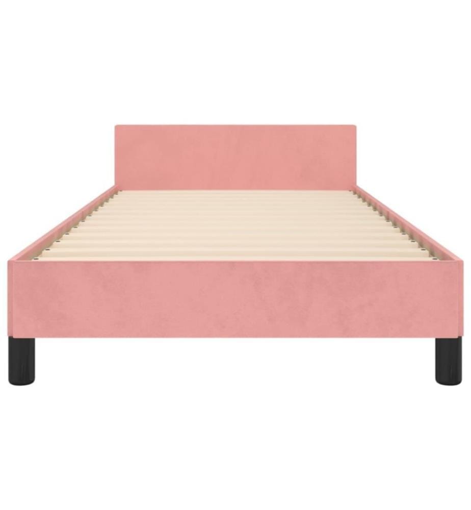 Bettgestell mit Kopfteil Rosa 80x200 cm Samt