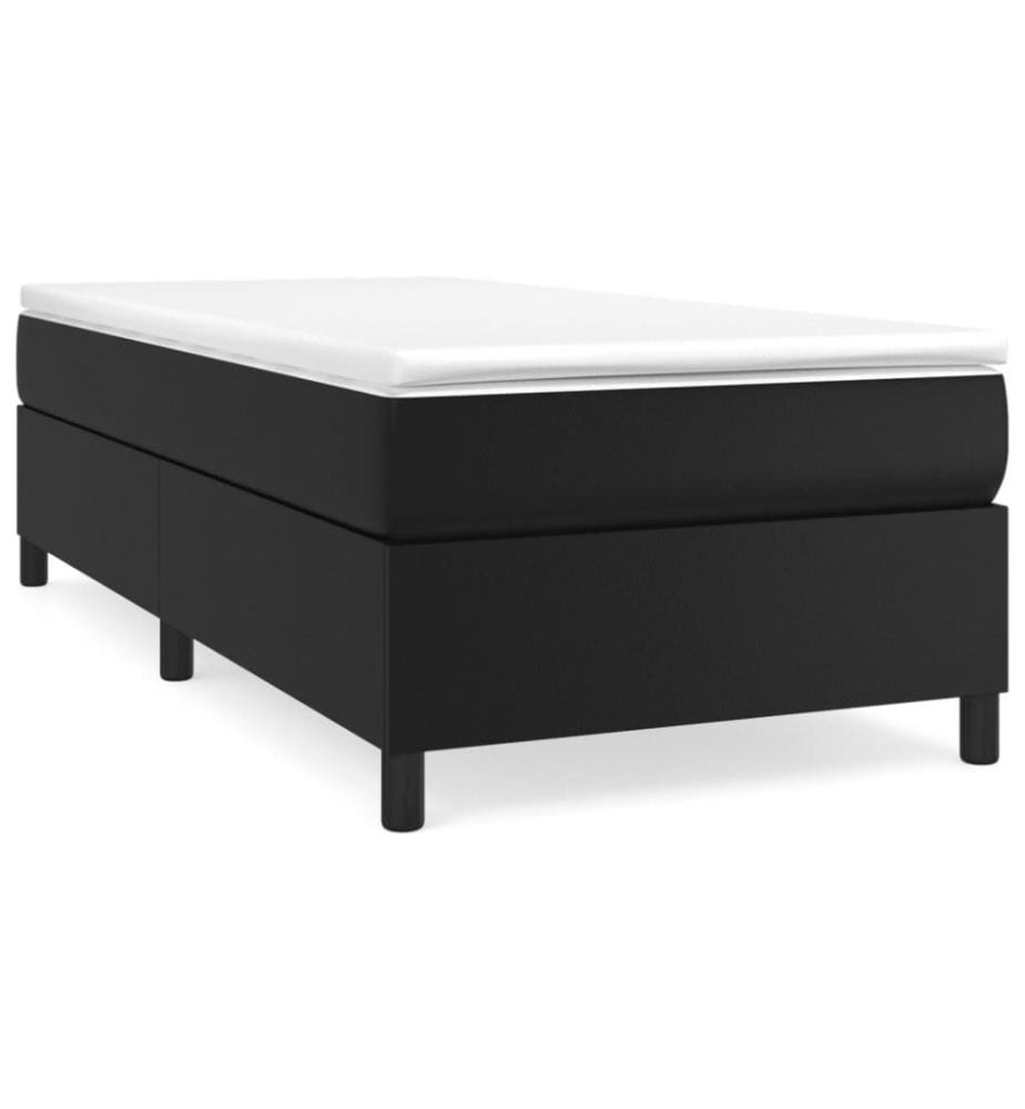Boxspringbett Schwarz 100x200 cm Kunstleder