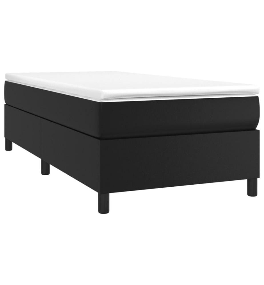 Boxspringbett Schwarz 80x200 cm Kunstleder