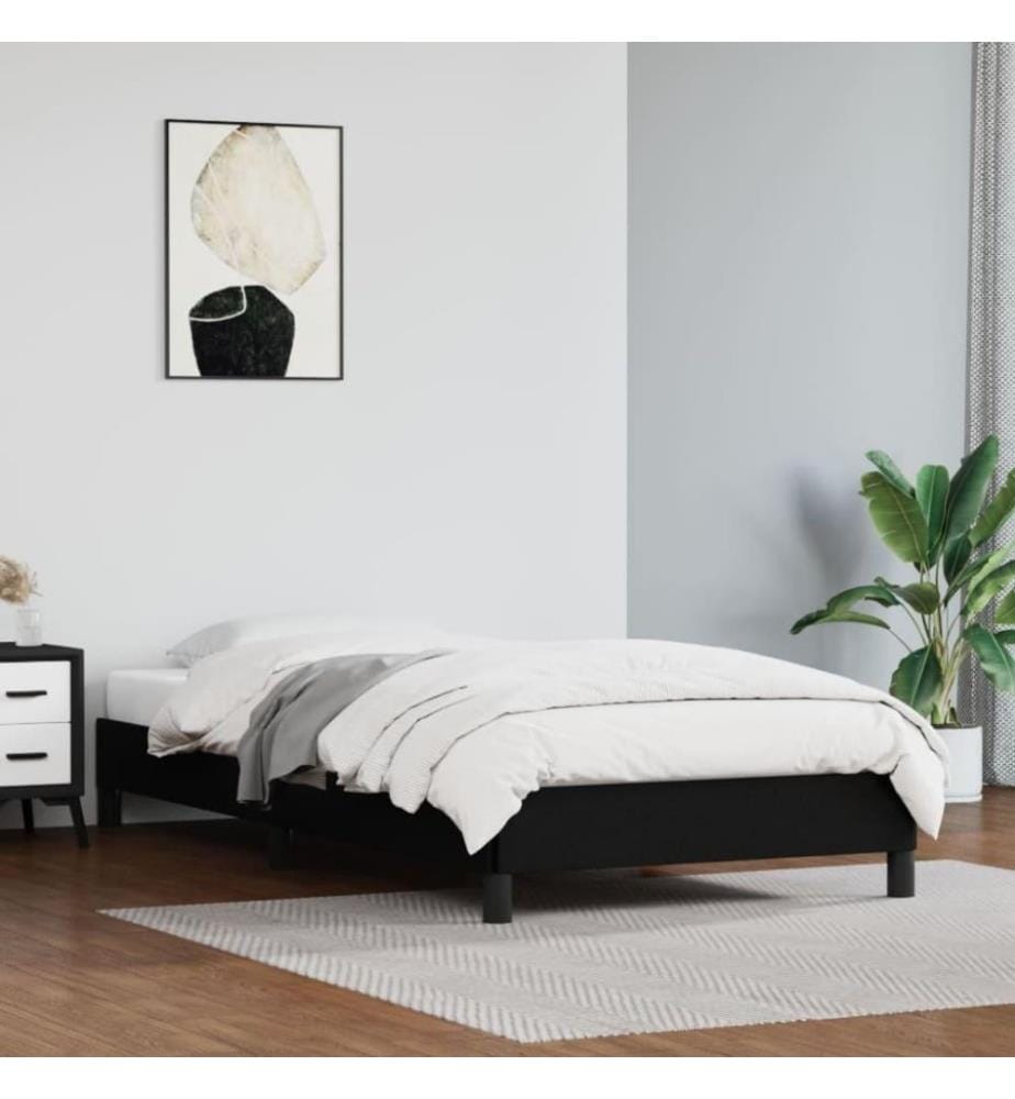Bettgestell Schwarz 100x200 cm Kunstleder