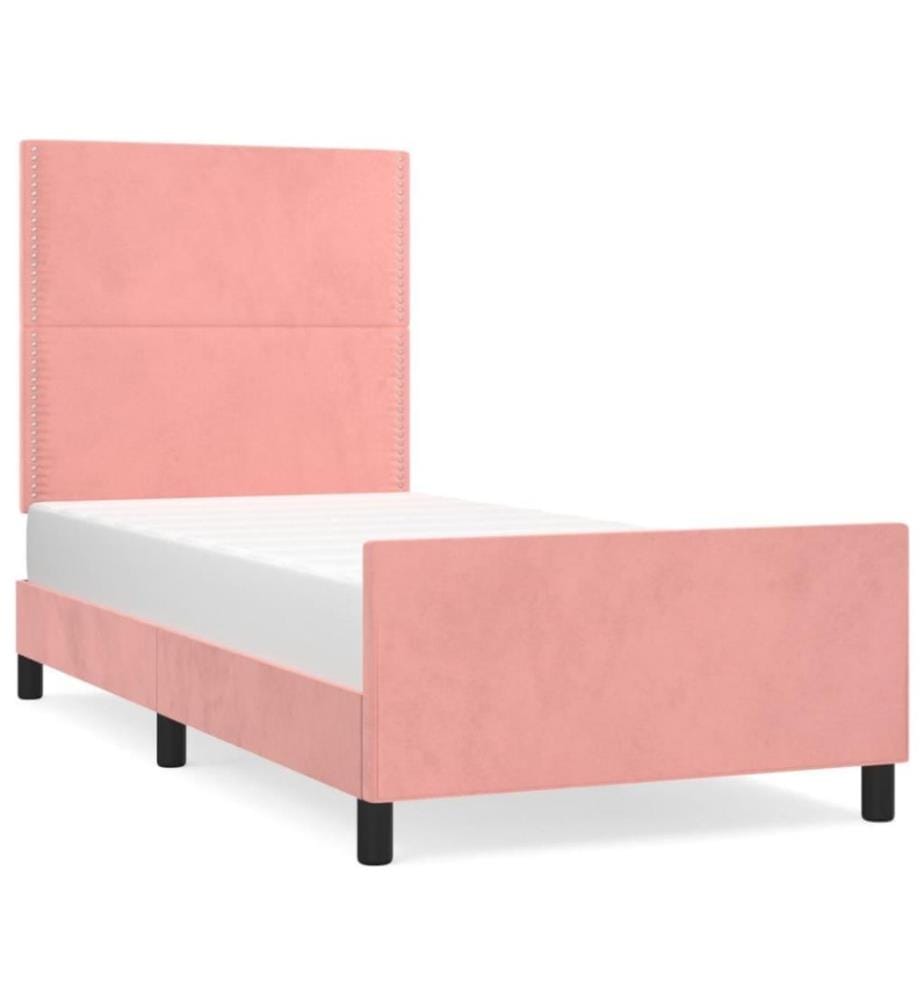 Bettgestell mit Kopfteil Rosa 80x200 cm Samt