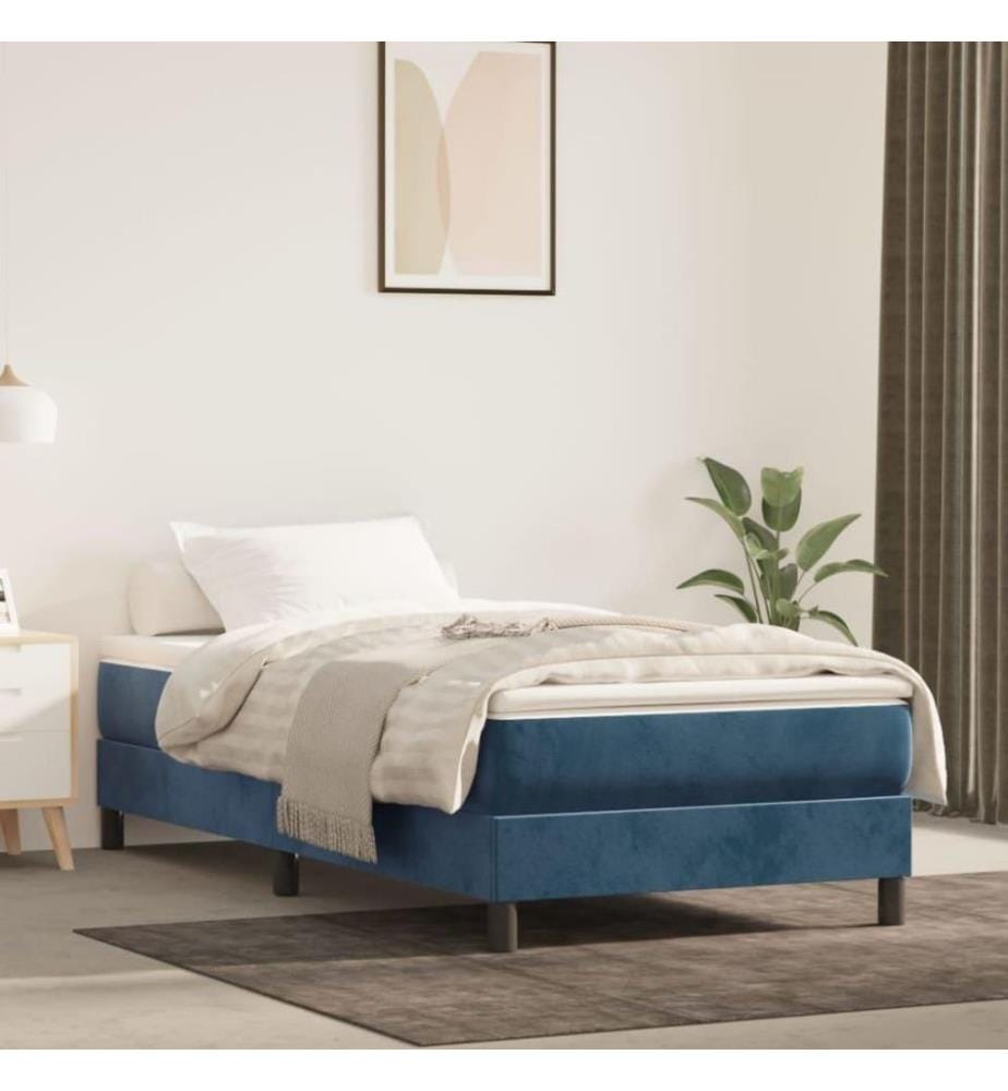 Boxspringbett Dunkelblau 90x200 cm Samt