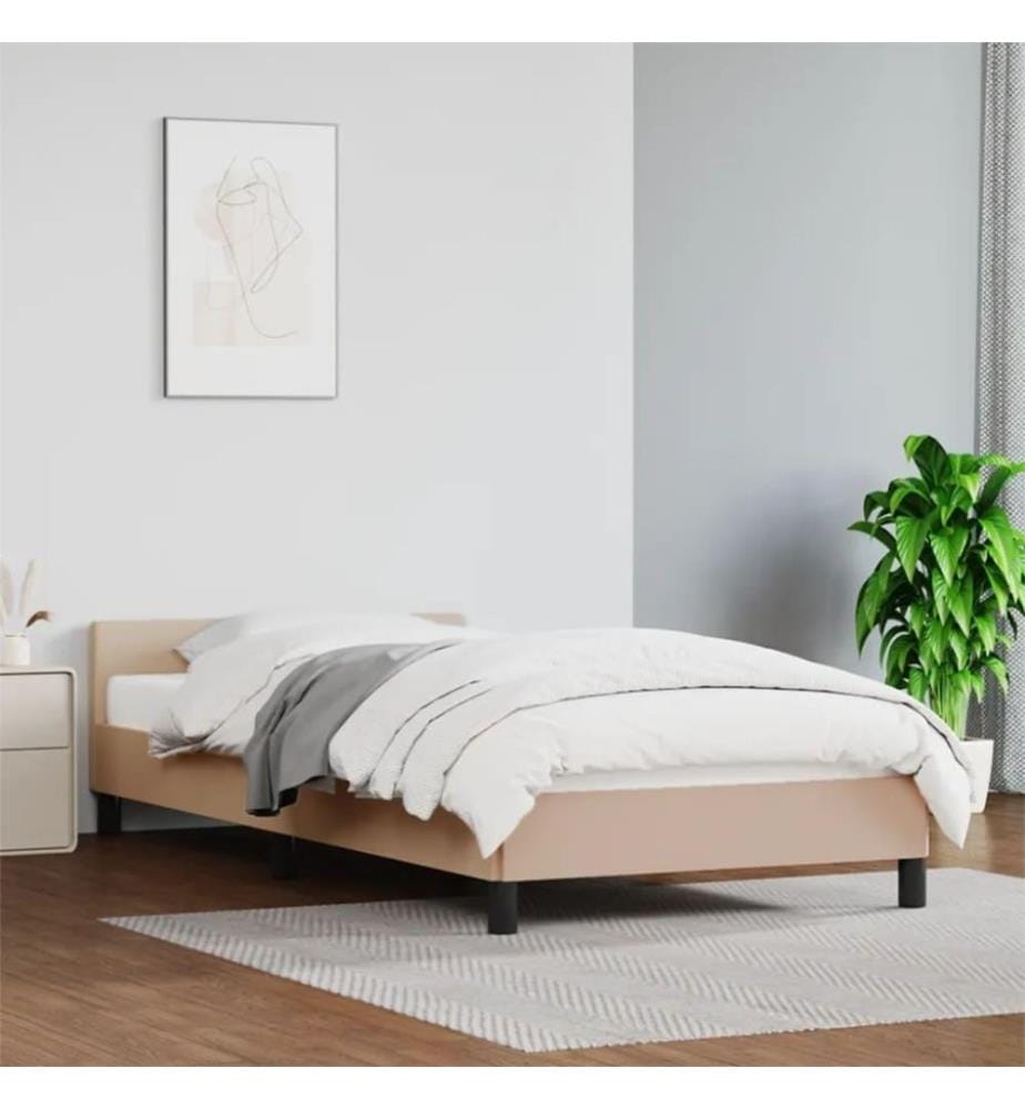 Bettgestell mit Kopfteil Cappuccino-Braun 80x200 cm Kunstleder
