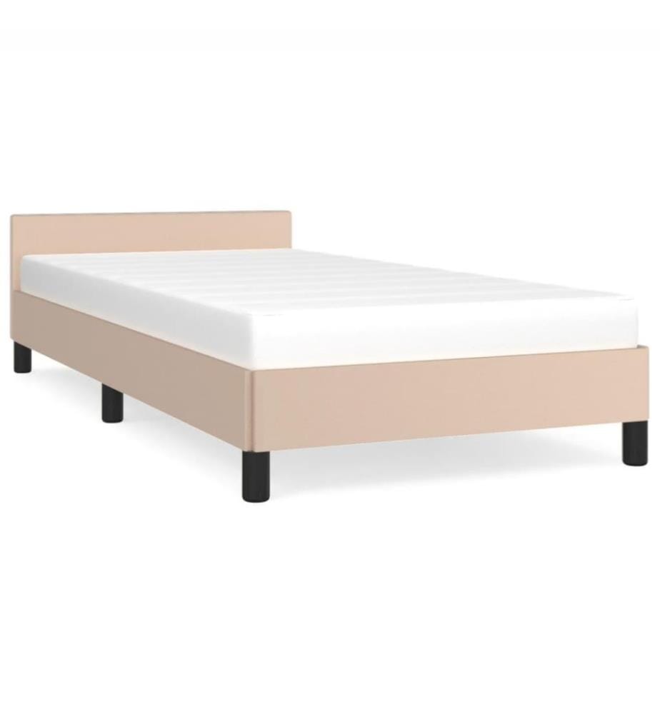 Bettgestell mit Kopfteil Cappuccino-Braun 80x200 cm Kunstleder