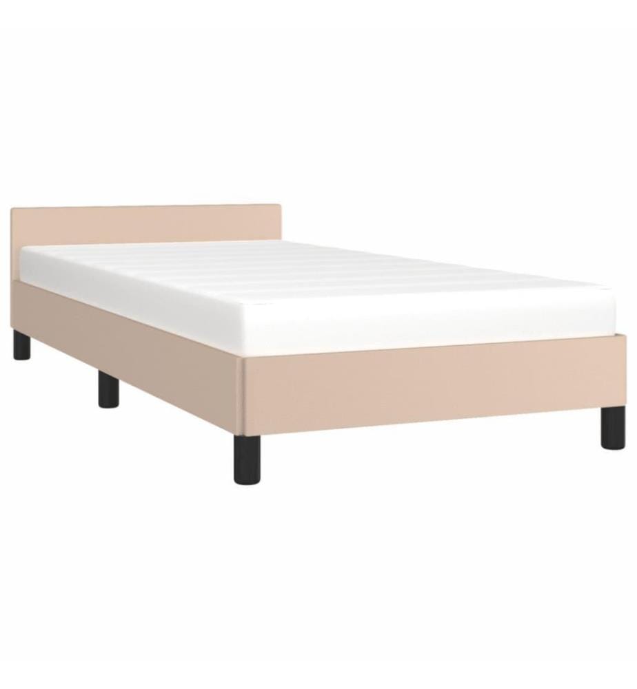 Bettgestell mit Kopfteil Cappuccino-Braun 80x200 cm Kunstleder