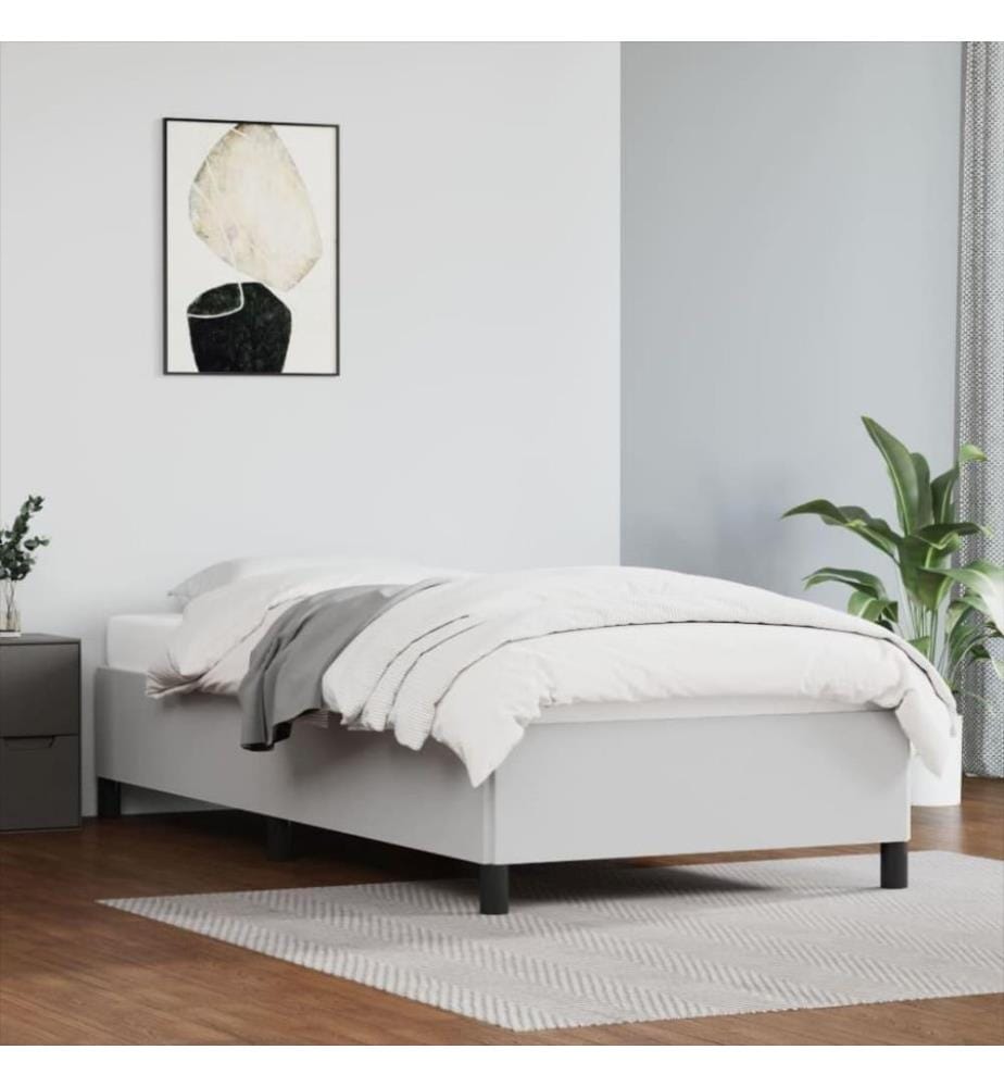 Bettgestell Weiss 90x200 cm Kunstleder