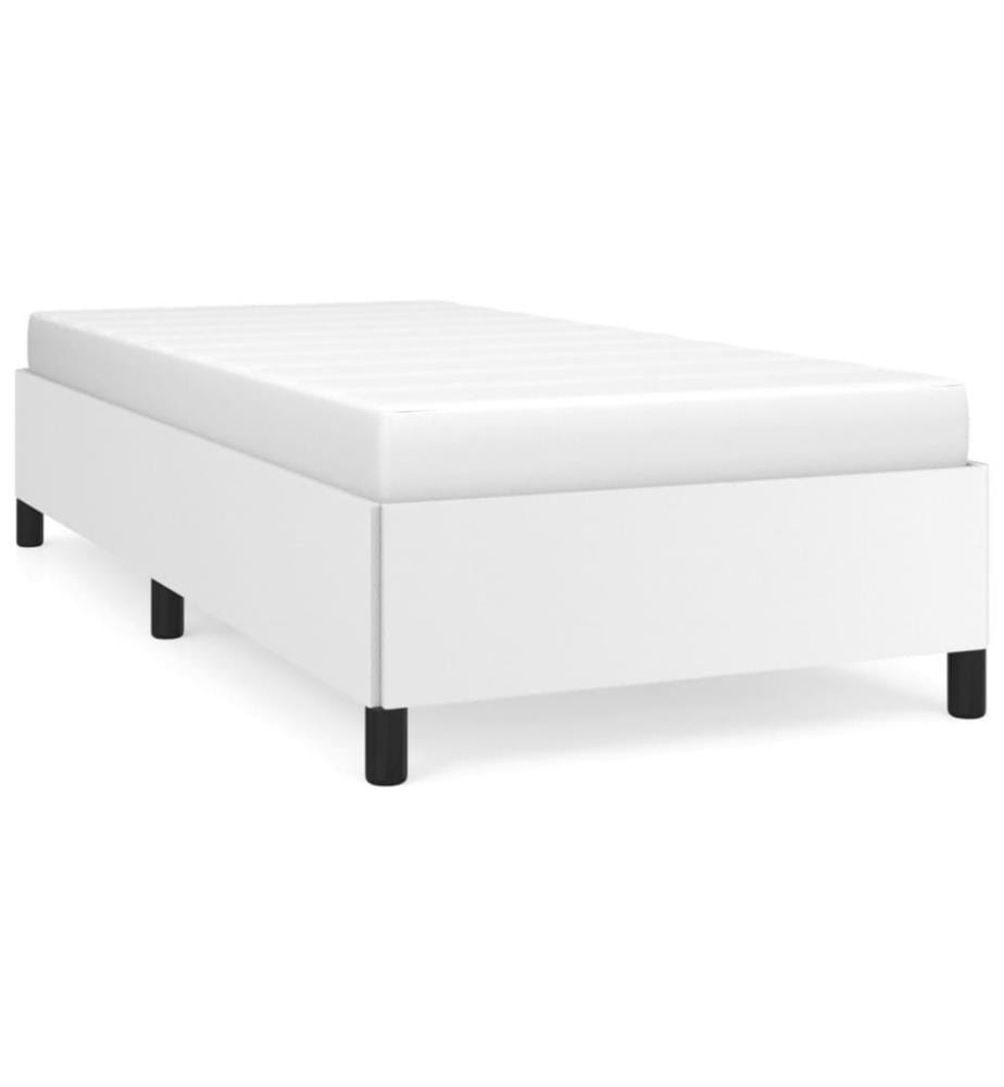 Bettgestell Weiss 90x190 cm Kunstleder