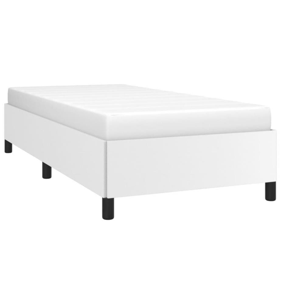 Bettgestell Weiss 90x190 cm Kunstleder
