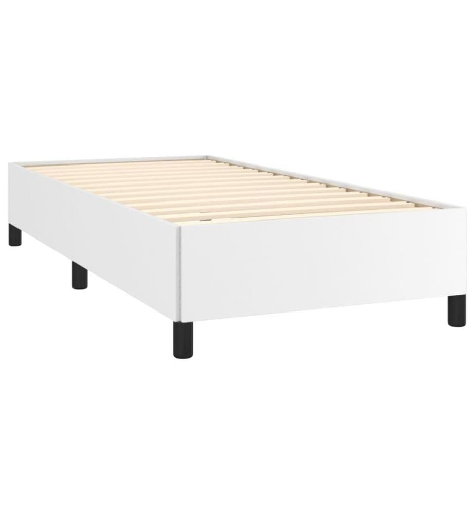 Bettgestell Weiss 90x190 cm Kunstleder