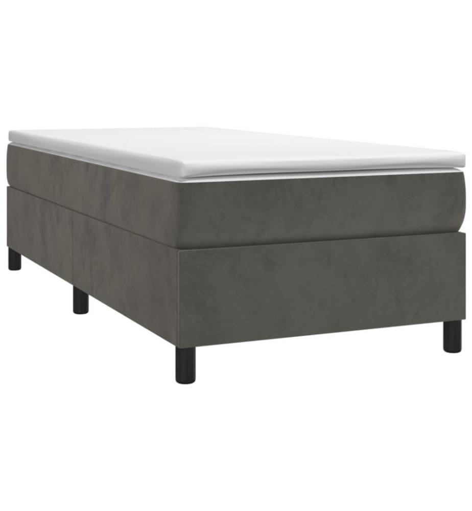 Boxspringbett Dunkelgrau 80x200 cm Samt