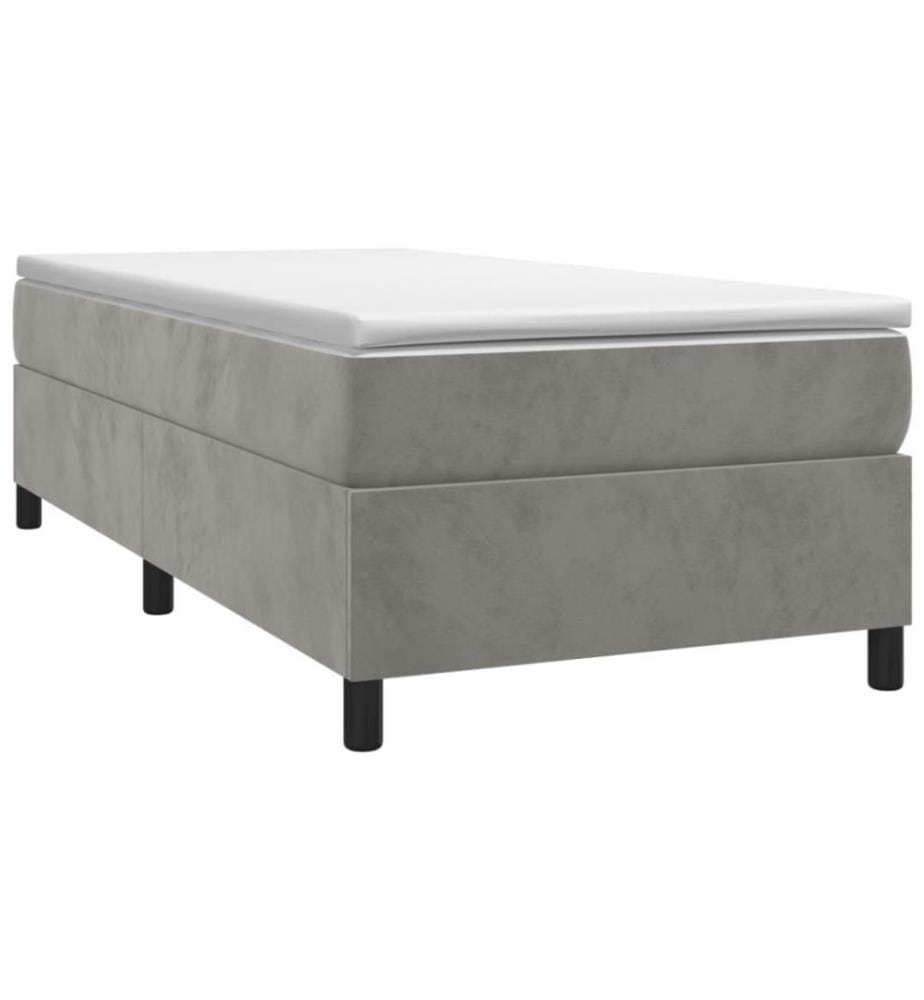 Boxspringbett Hellgrau 100x200 cm Samt