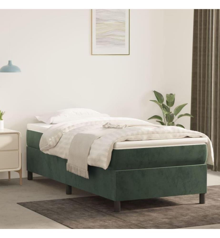 Boxspringbett Dunkelgrün 100x200 cm Samt