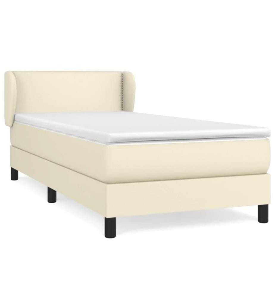 Boxspringbett mit Matratze Creme 100x200 cm Kunstleder