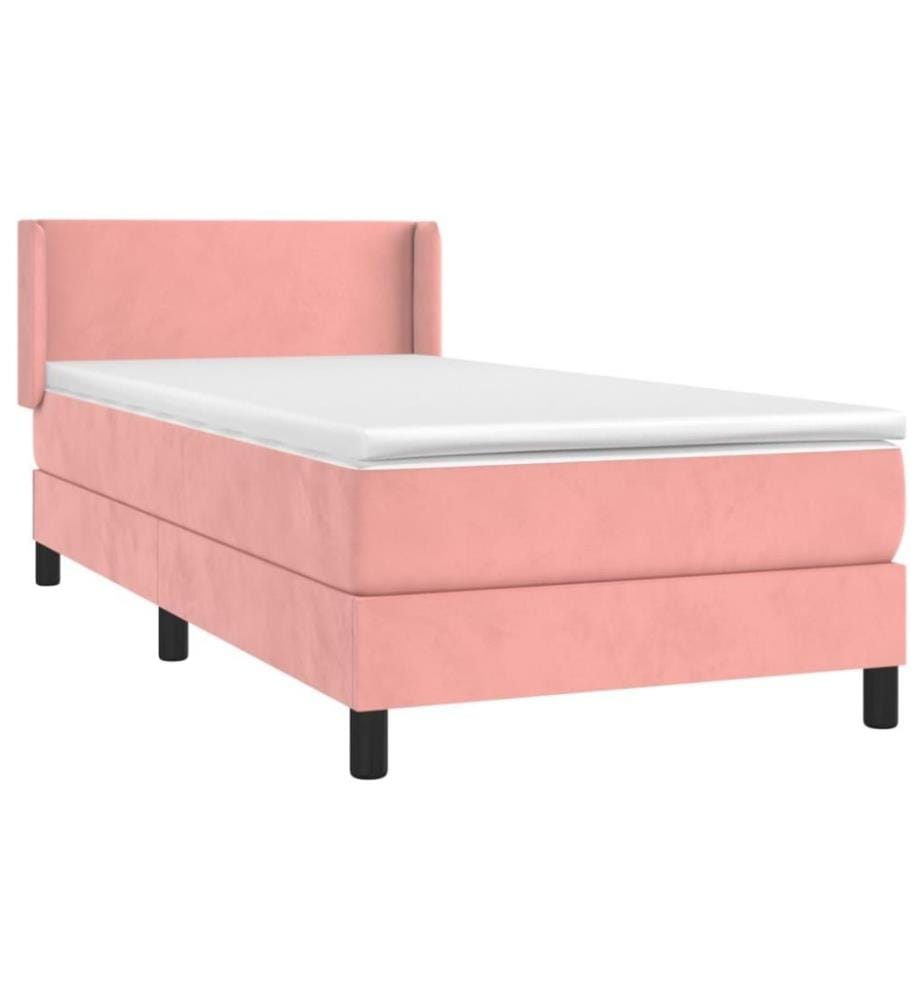 Boxspringbett mit Matratze Rosa 80x200 cm Samt