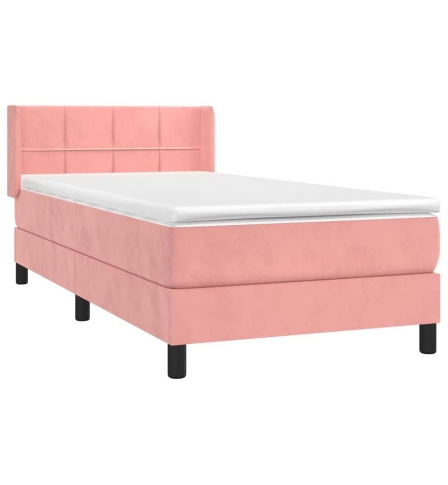 Boxspringbett mit Matratze Rosa 100x200 cm Samt