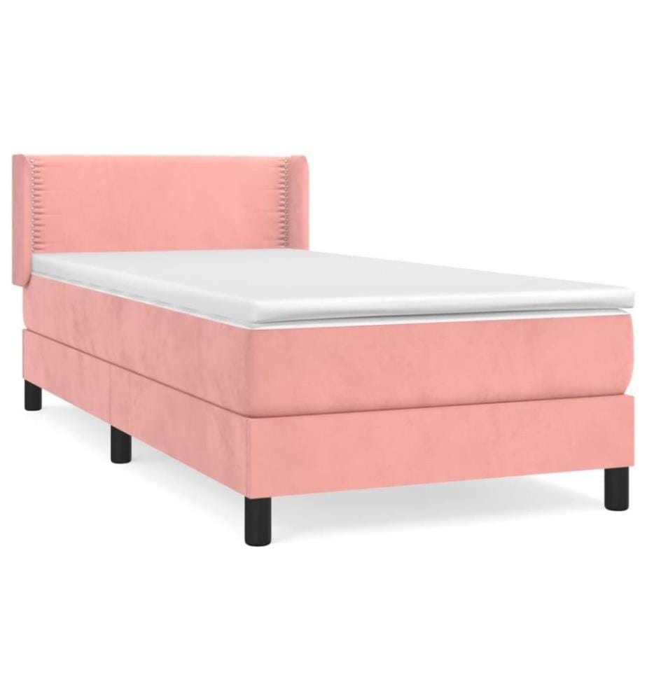 Boxspringbett mit Matratze Rosa 80x200 cm Samt