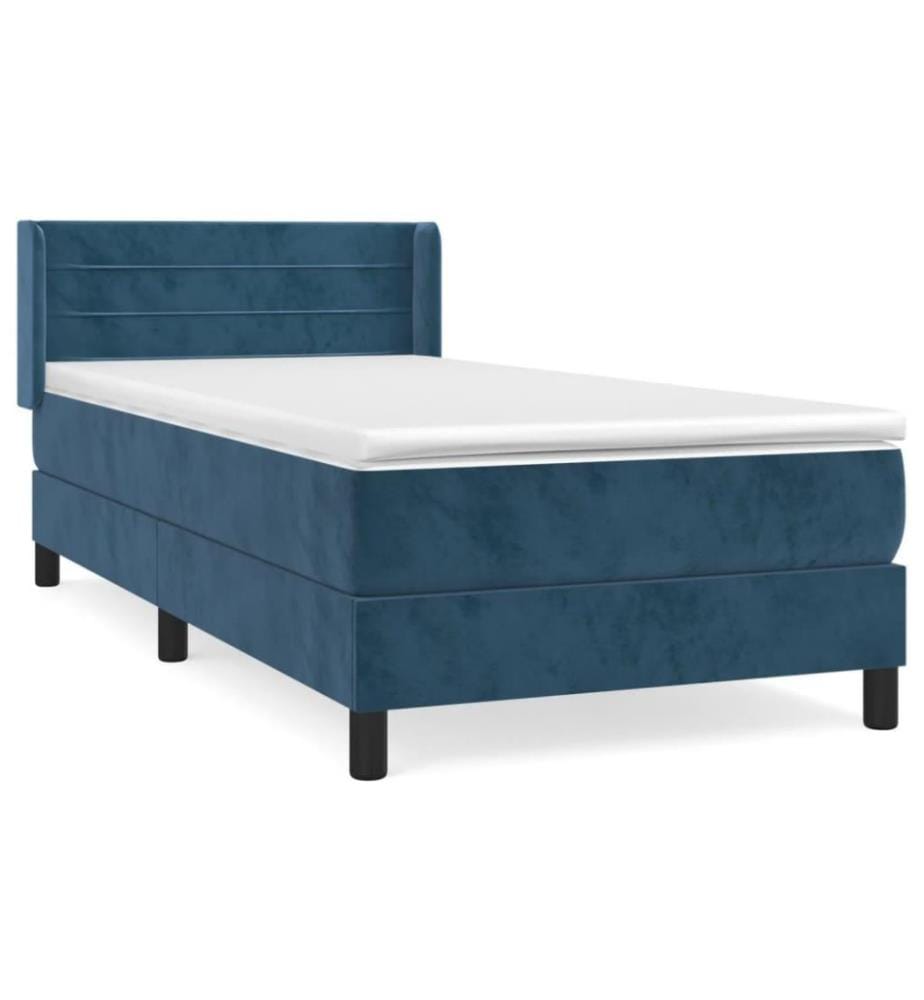 Boxspringbett mit Matratze Dunkelblau 80x200 cm Samt