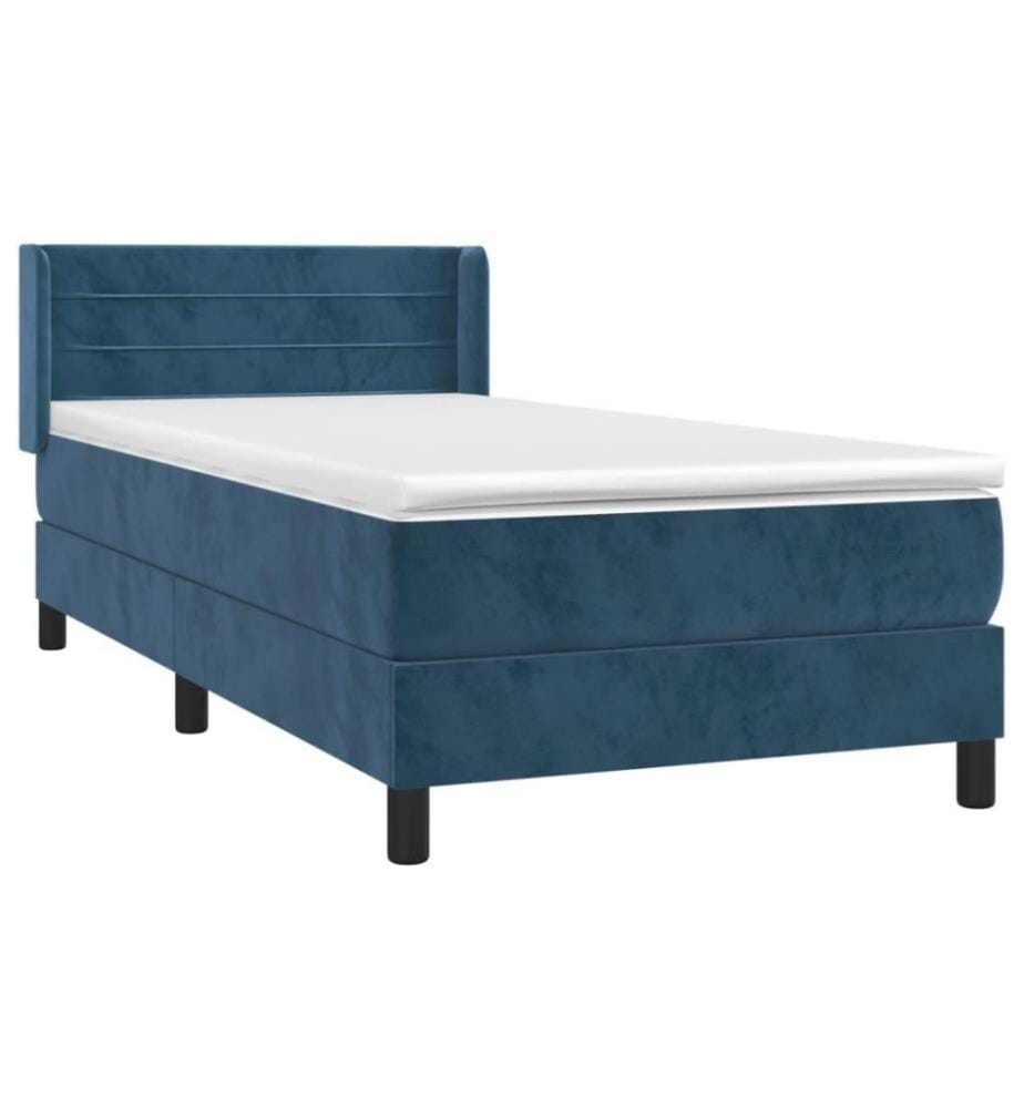 Boxspringbett mit Matratze Dunkelblau 80x200 cm Samt