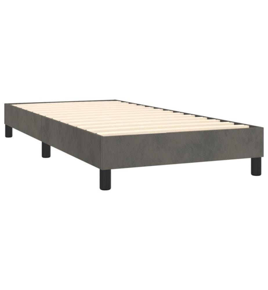 Boxspringbett mit Matratze & LED Dunkelgrau 90x200 cm Samt