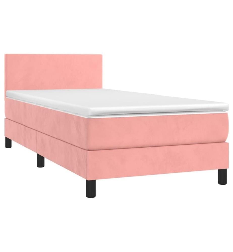 Boxspringbett mit Matratze Rosa 80x200 cm Samt