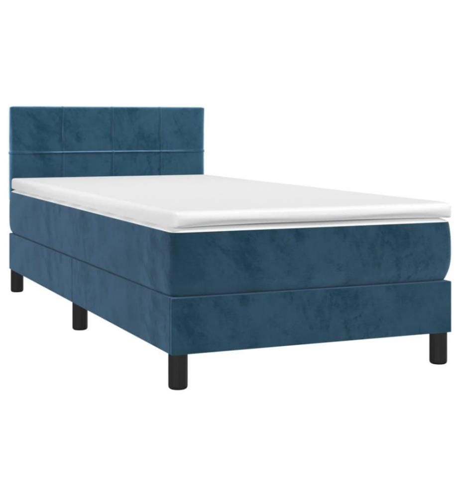 Boxspringbett mit Matratze Dunkelblau 80x200 cm Samt