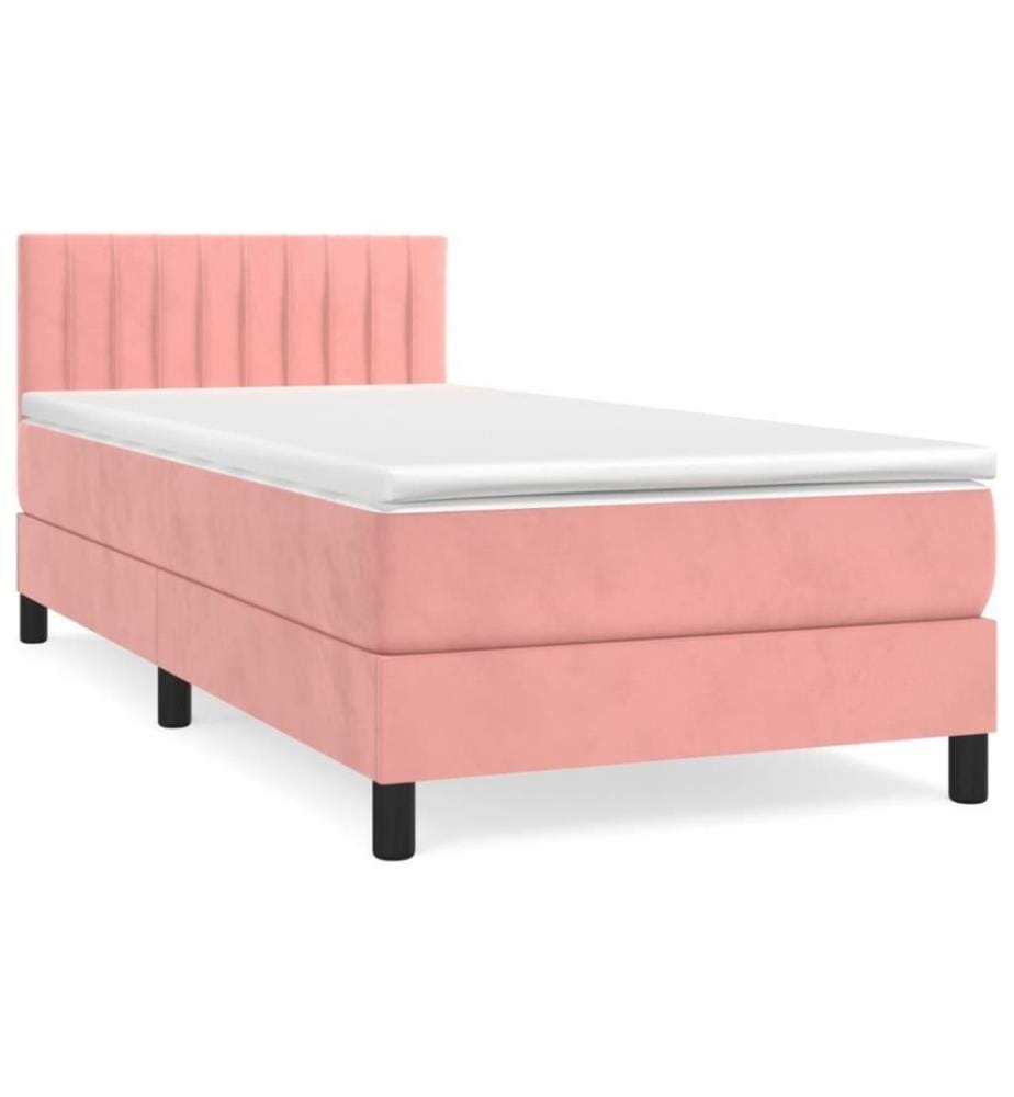Boxspringbett mit Matratze Rosa 80x200 cm Samt