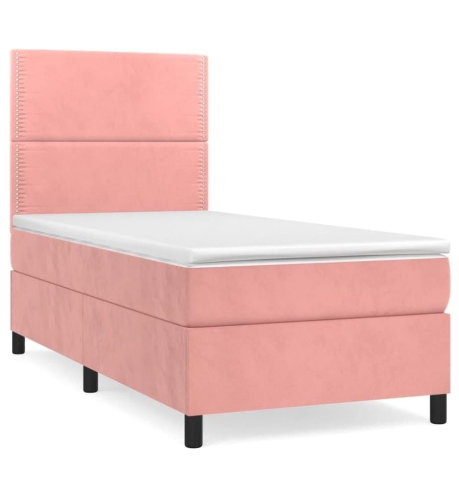 Boxspringbett mit Matratze Rosa 100x200 cm Samt