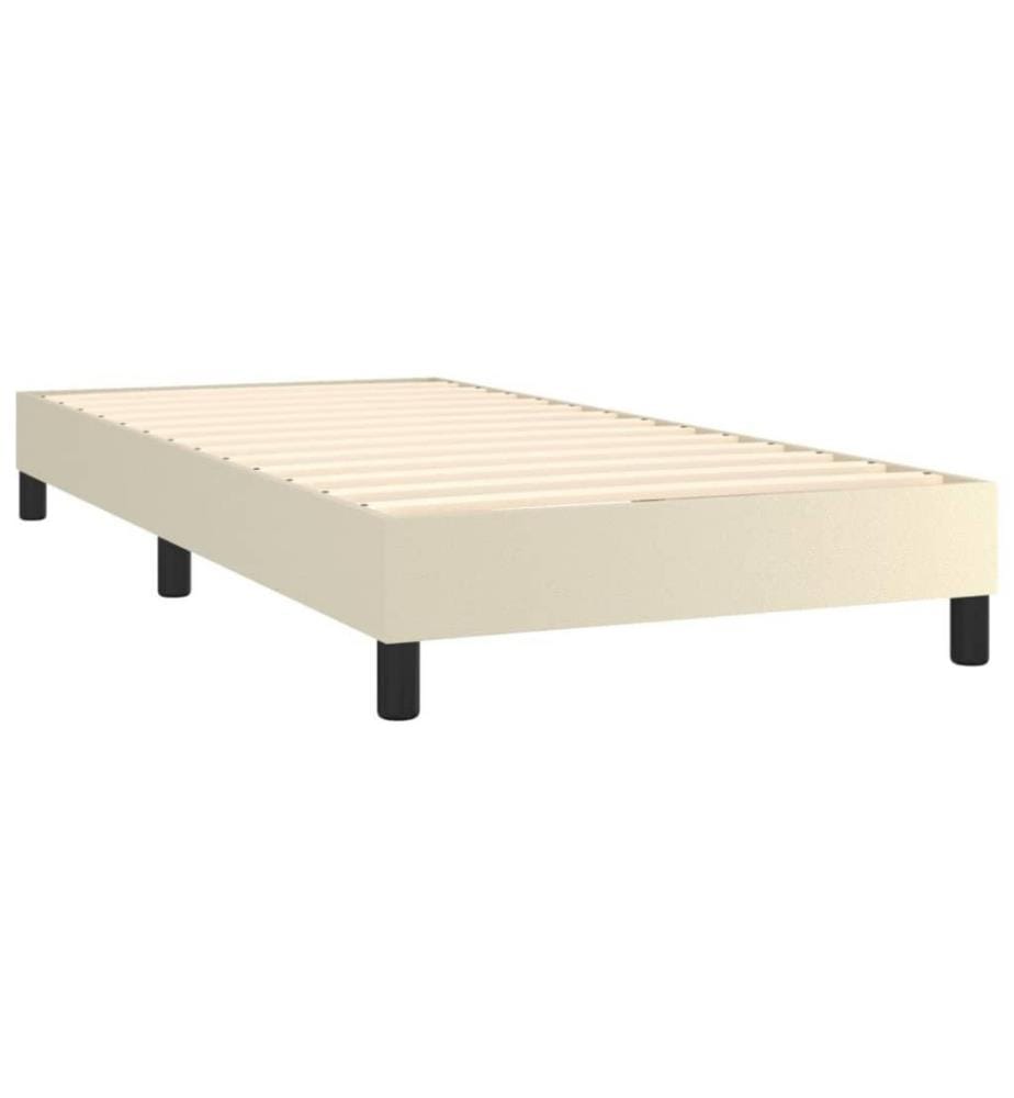 Boxspringbett mit Matratze Creme 90x200 cm Kunstleder