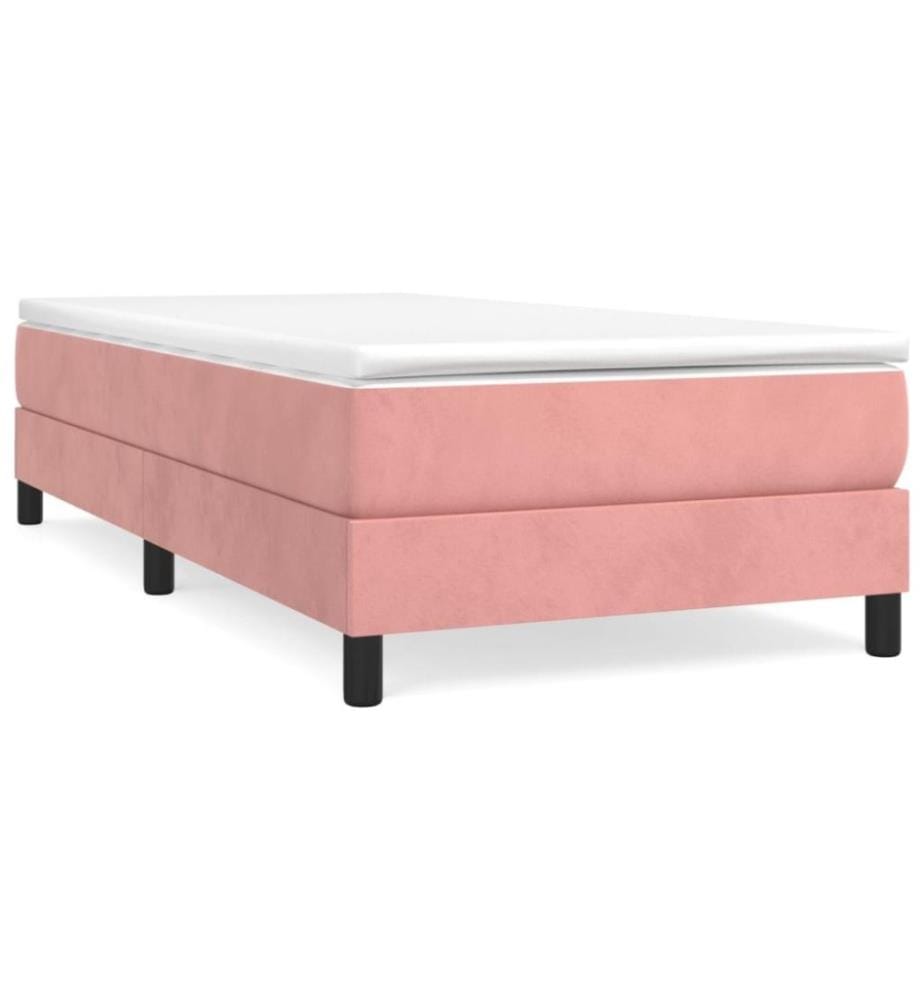 Boxspringbett mit Matratze Rosa 90x200 cm Samt