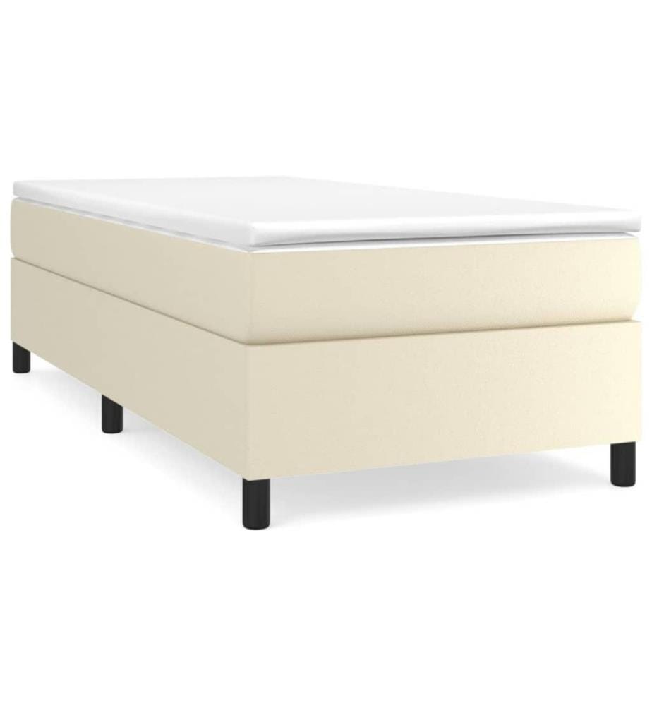 Boxspringbett mit Matratze Creme 90x200 cm Kunstleder