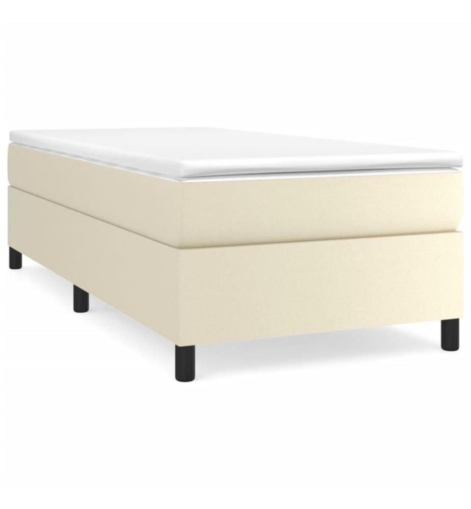 Boxspringbett mit Matratze Creme 100x200 cm Kunstleder