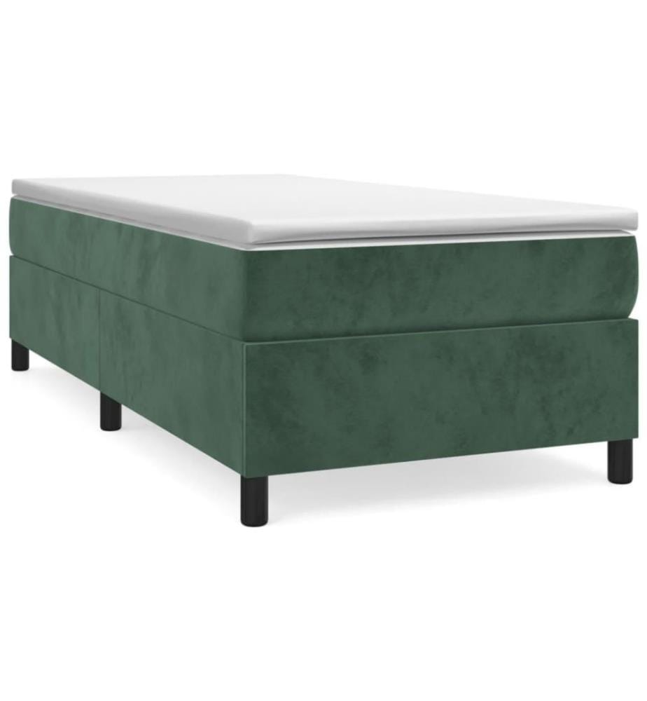 Boxspringbett mit Matratze Dunkelgrün 80x200 cm Samt