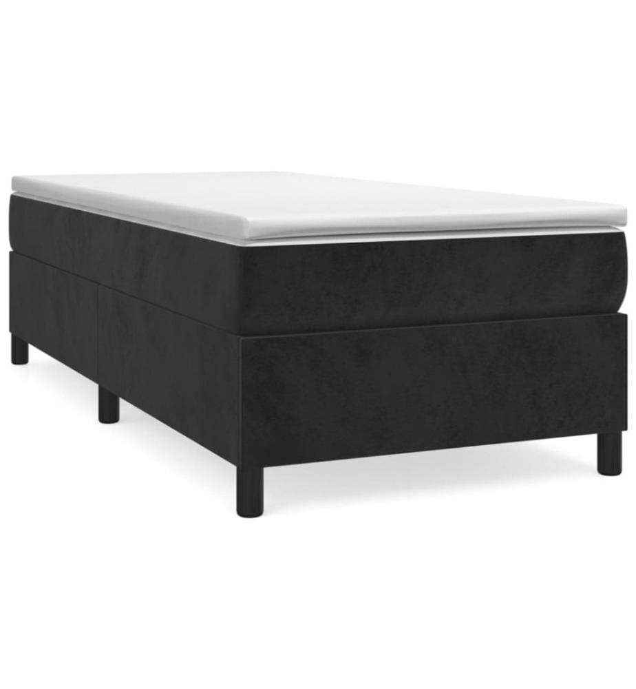 Boxspringbett mit Matratze Schwarz 80x200 cm Samt