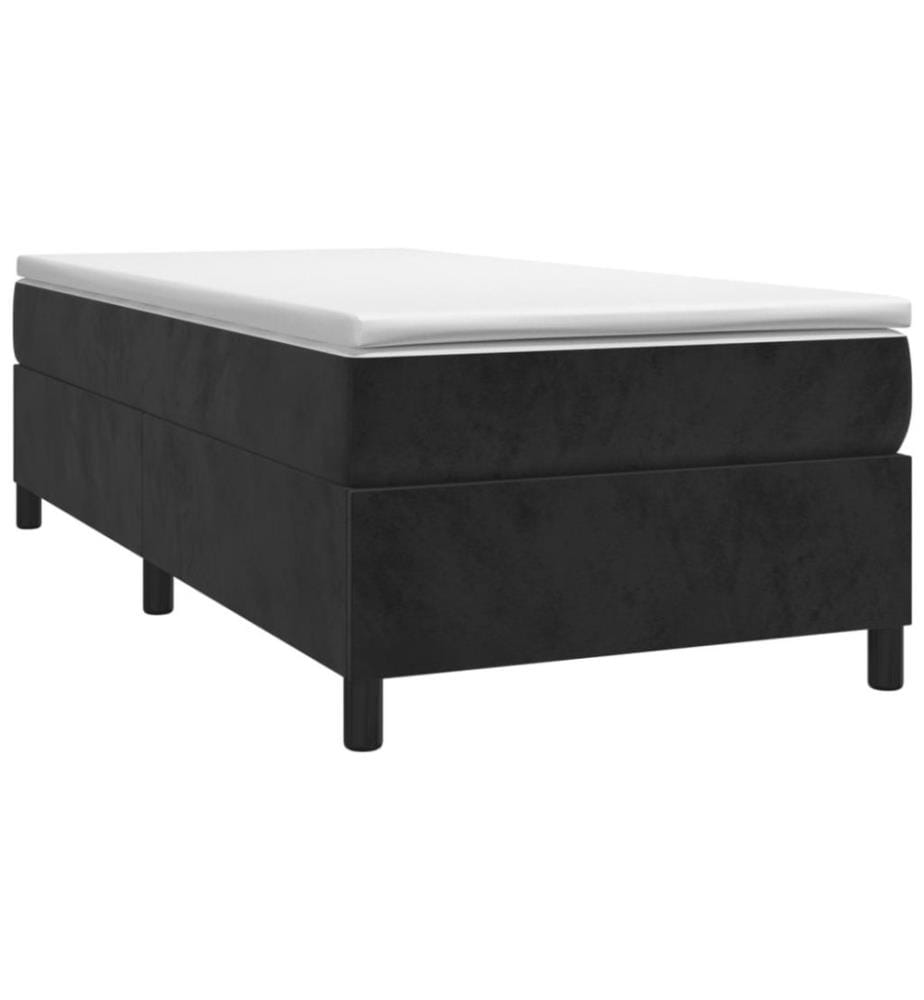 Boxspringbett mit Matratze Schwarz 80x200 cm Samt