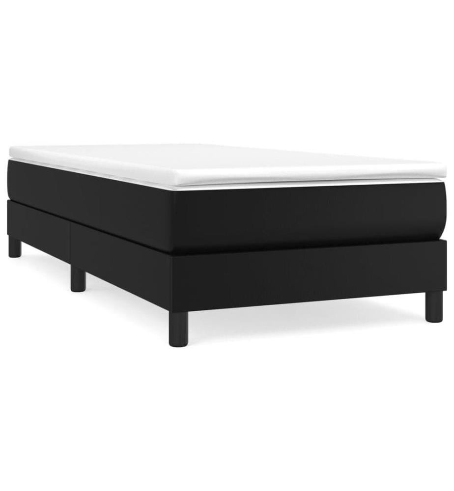 Boxspringbett Schwarz 90x190 cm Kunstleder