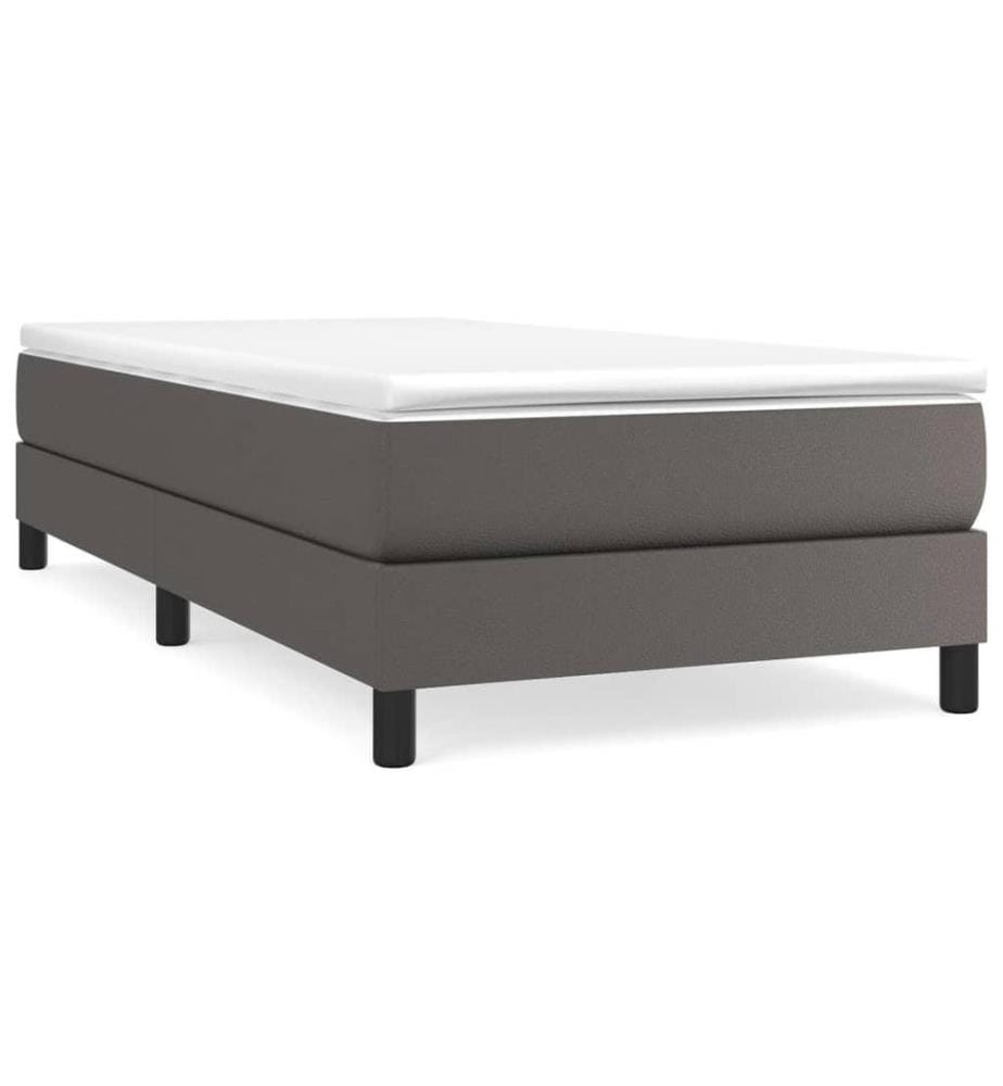 Boxspringbett Grau 90x200 cm Kunstleder