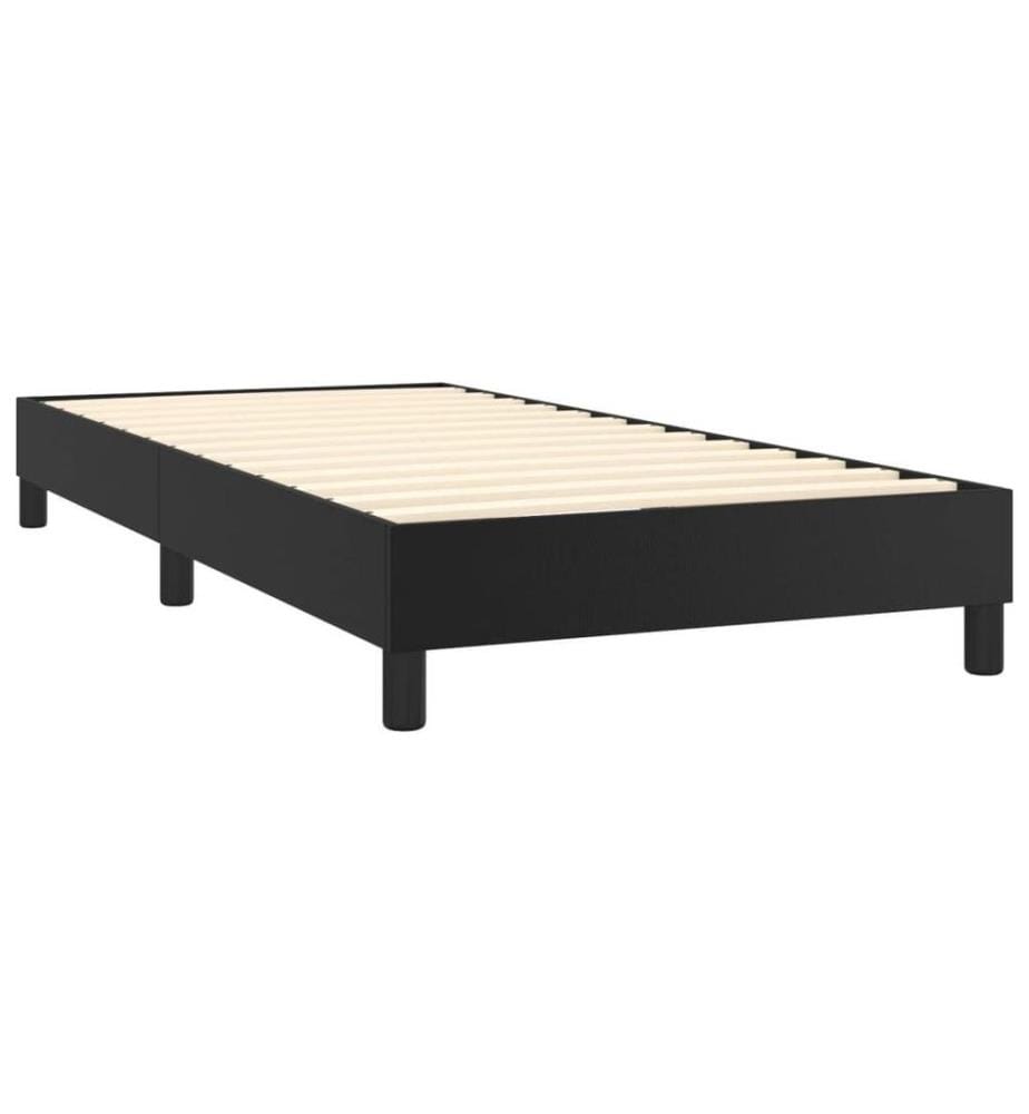 Boxspringbett mit Matratze Schwarz 90x200 cm Kunstleder
