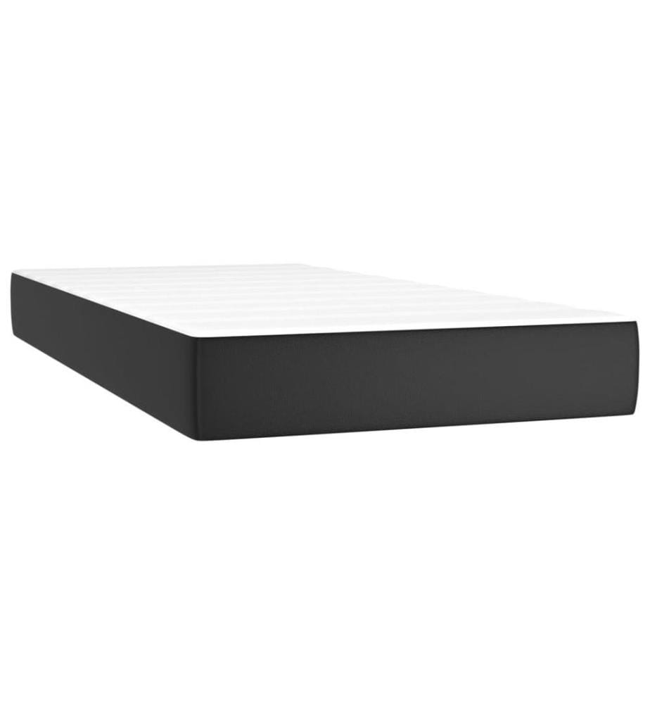 Boxspringbett mit Matratze Schwarz 90x190 cm Kunstleder