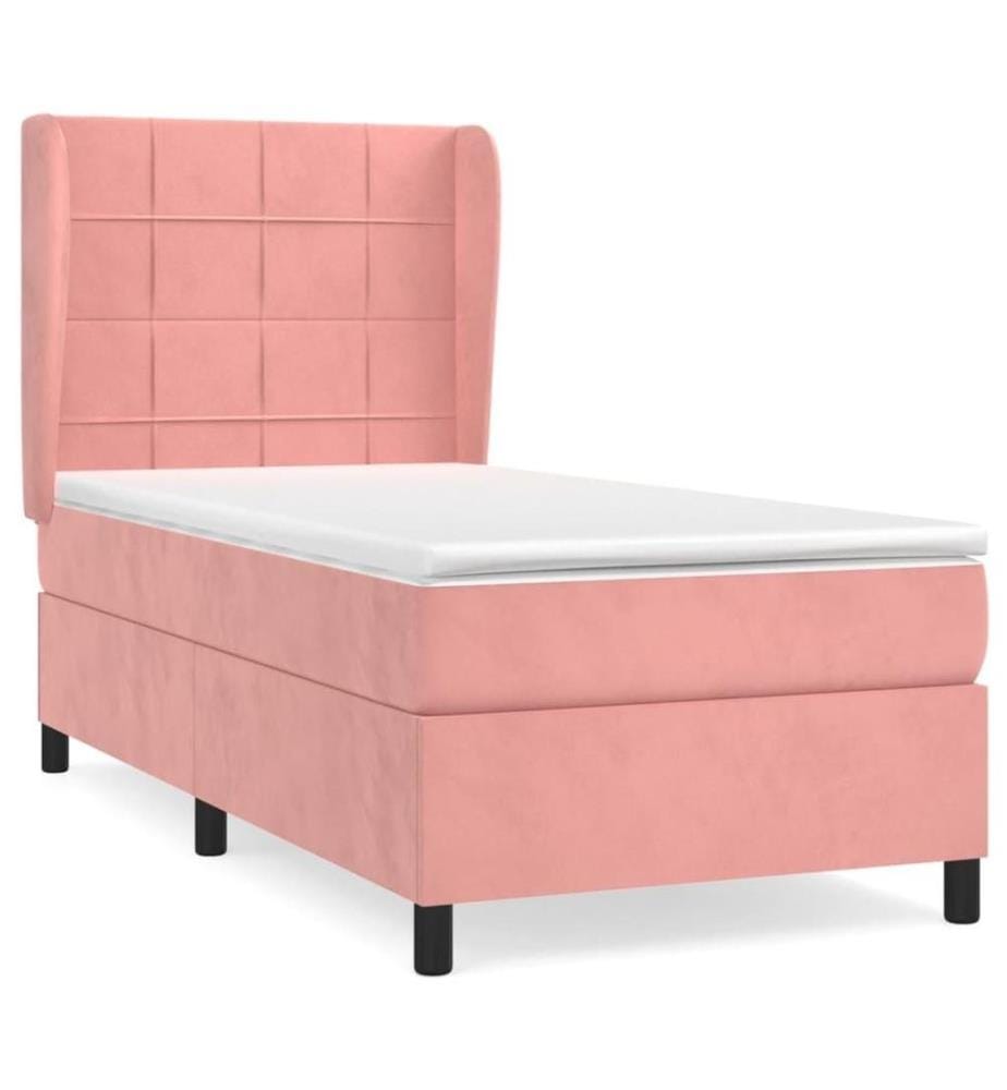 Boxspringbett mit Matratze Rosa 90x200 cm Samt