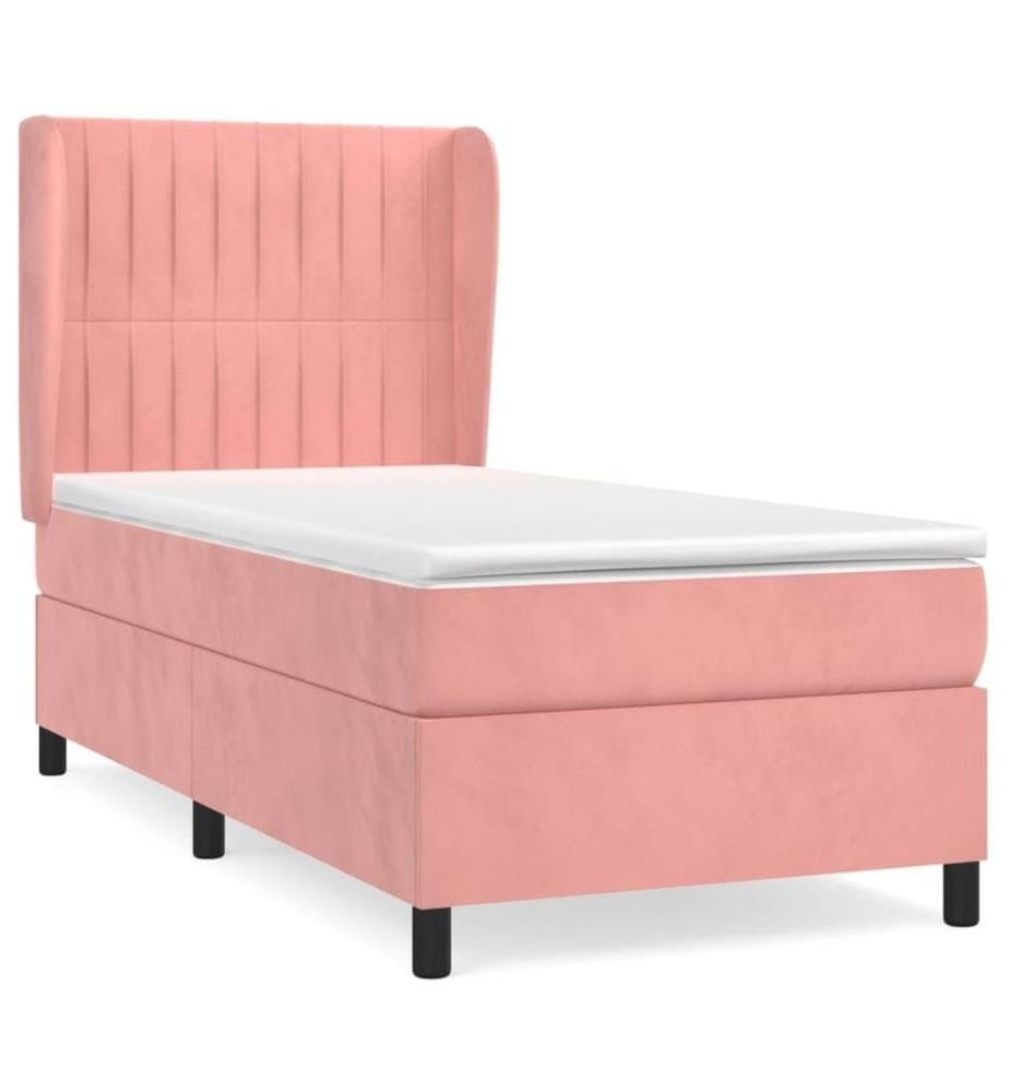 Boxspringbett mit Matratze Rosa 100x200 cm Samt