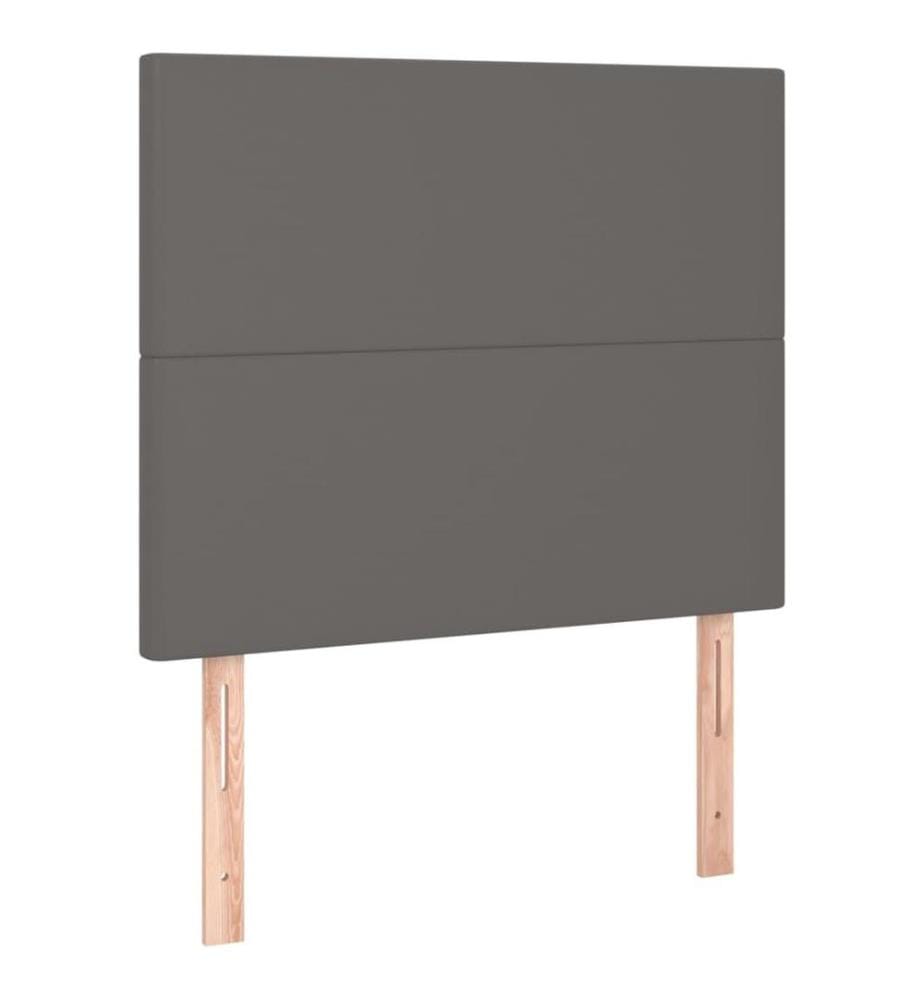 Boxspringbett mit Matratze Grau 90x190 cm Kunstleder
