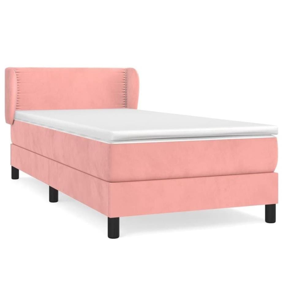Boxspringbett mit Matratze Rosa 80x200 cm Samt