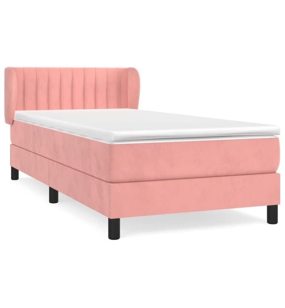 Boxspringbett mit Matratze Rosa 100x200 cm Samt