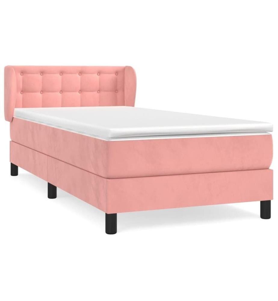 Boxspringbett mit Matratze Rosa 90x200 cm Samt